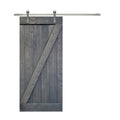 Gray Knotty Pine Wood Interior Sliding Barn Door with Hardware Kit T436
