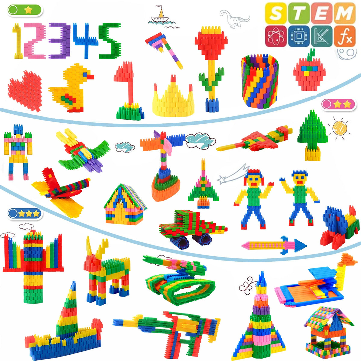 600 Pcs Building Blocks Construction STEM Toy I5097