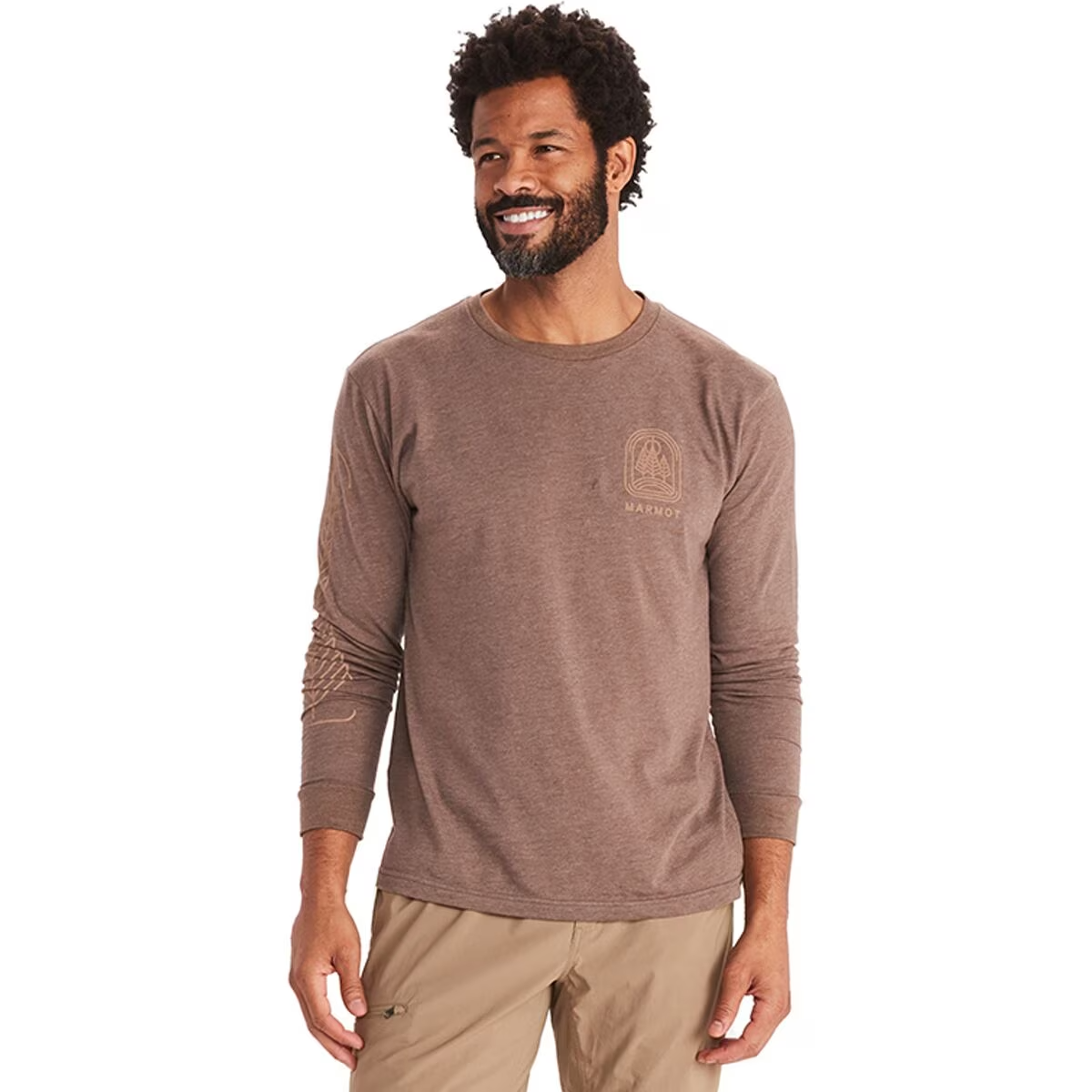 Brown Heather Long-Sleeve T-Shirt B9883
