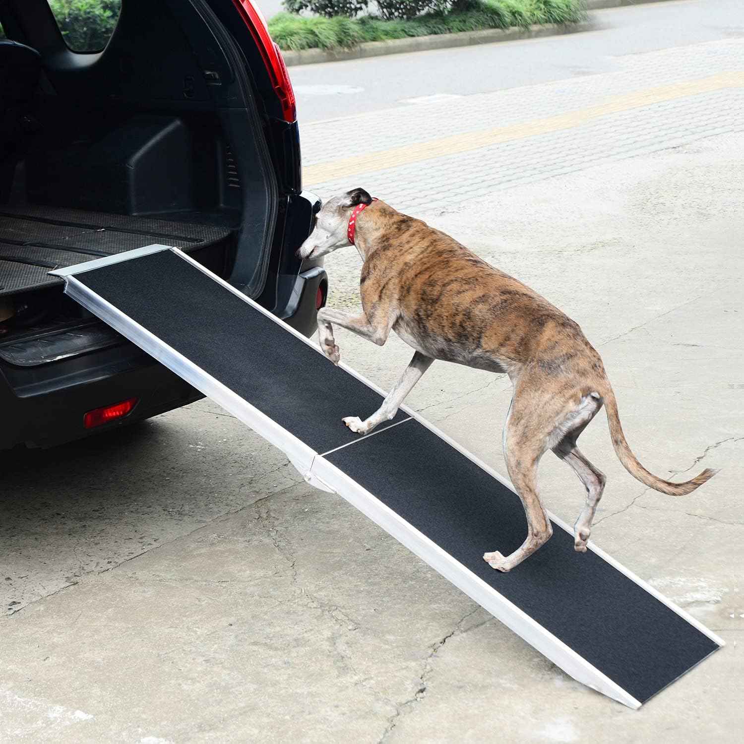 72" Portable Bi-Fold Pet Ramp with Safety Lock and Carry Handle I3699