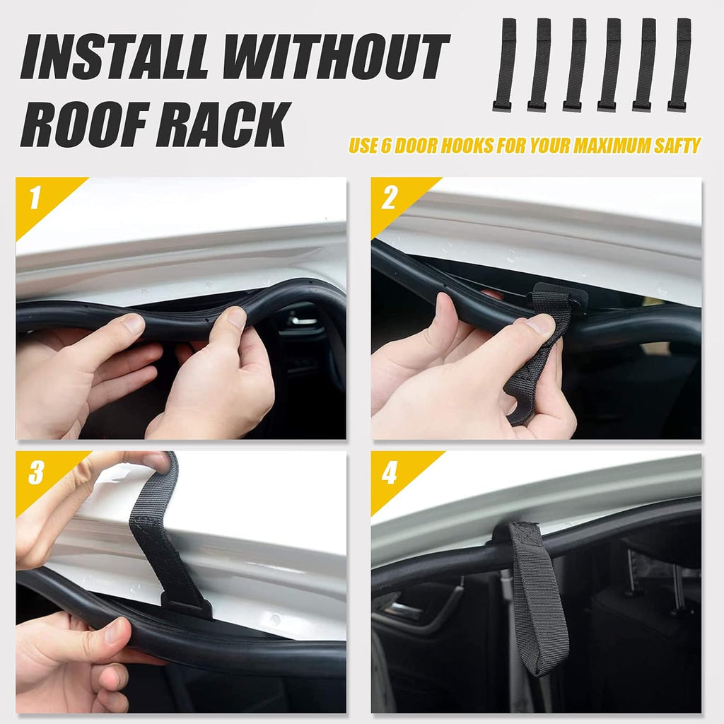Rooftop Cargo Carrier Bag, 20 Cubic Feet Heavy Duty 100% Waterproof Car Roof Bag with Anti-Slip Mat, 6 Door Hooks, Storage Bag J775567