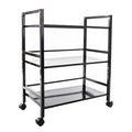 Black 3 Tiers Storage Cart with 4 Wheels I309