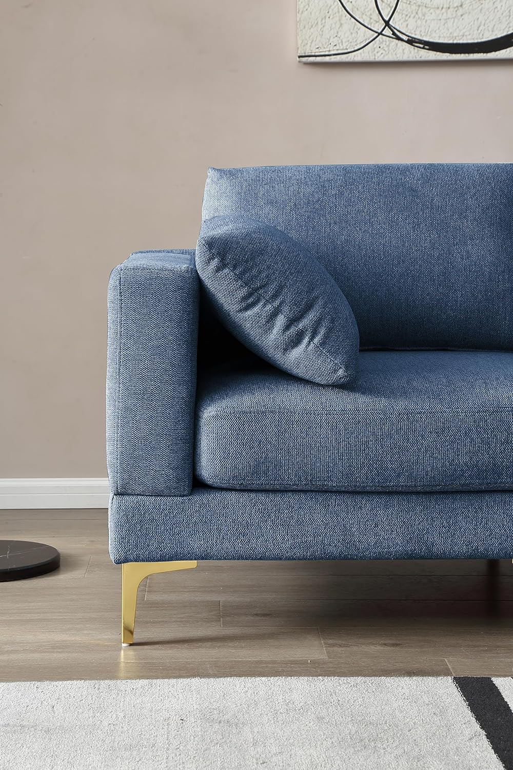 Blue Reversible Modular Sofa with 2 Pillows Z686