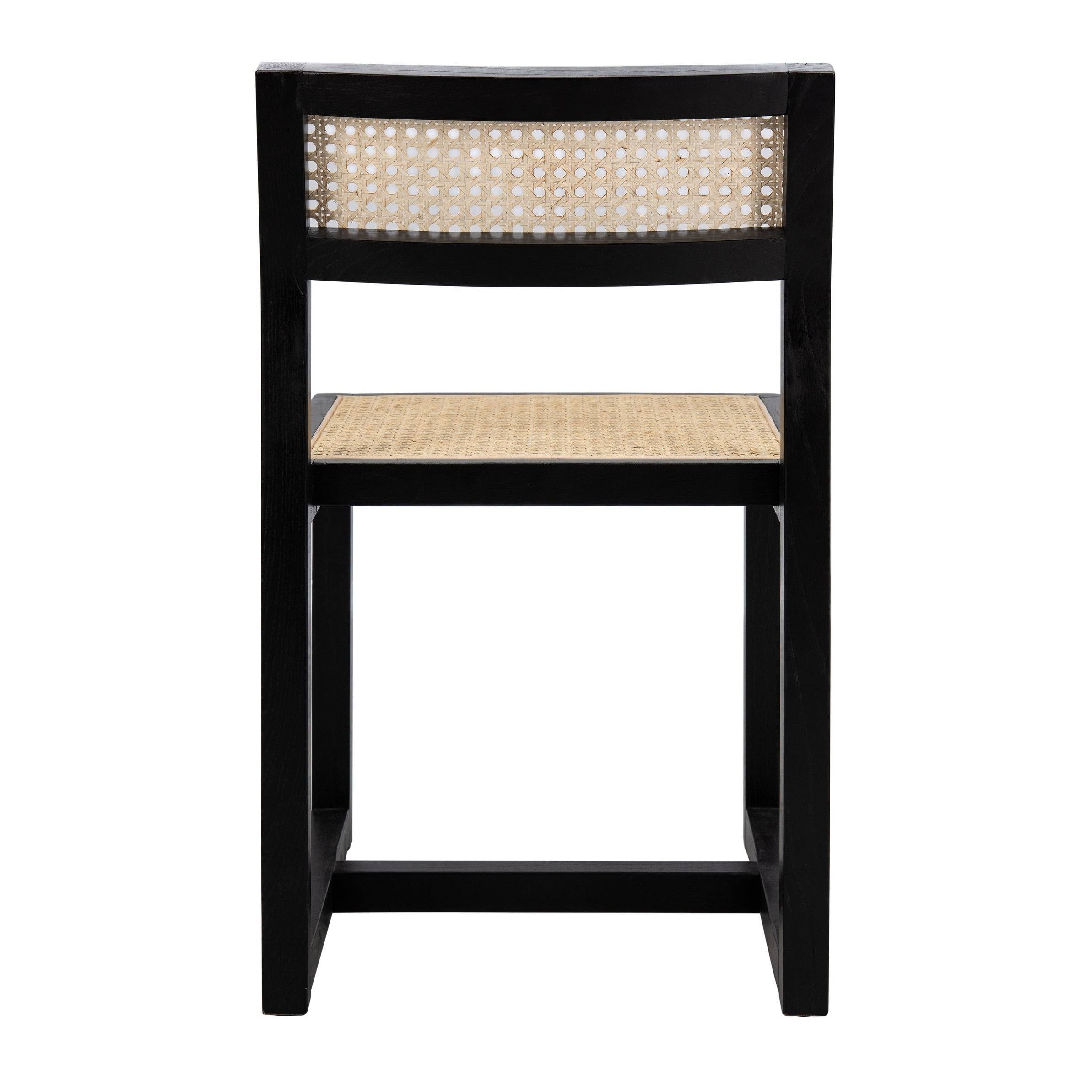 Black/Natural Cane Dining Chair I48354