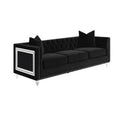 Black Velvet Tuxedo Sofa A5145