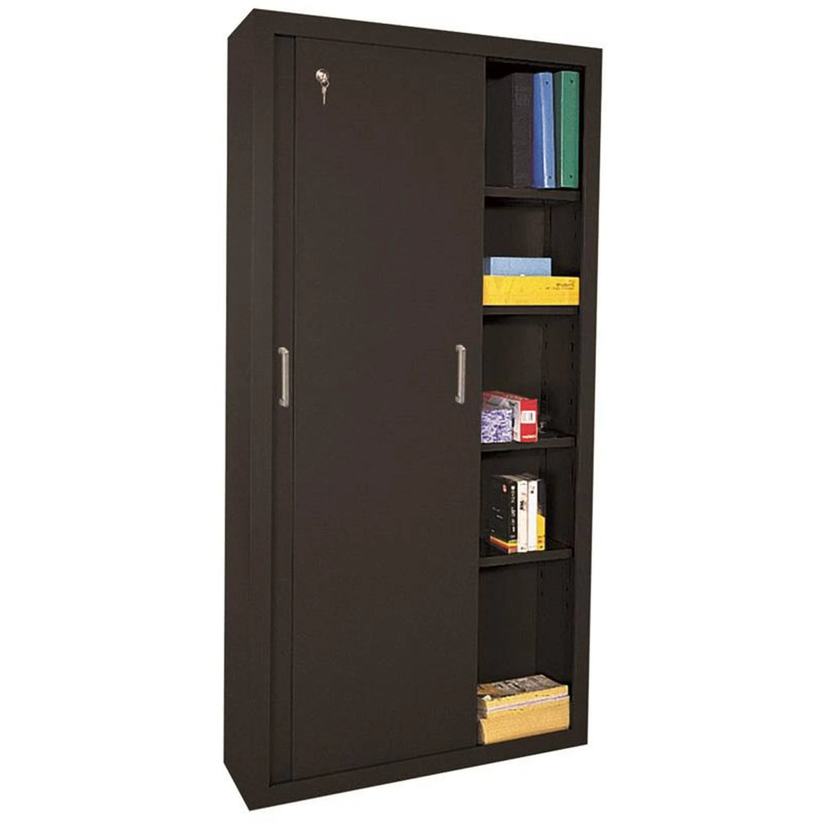 Sliding Door Storage Cabinet Black M569