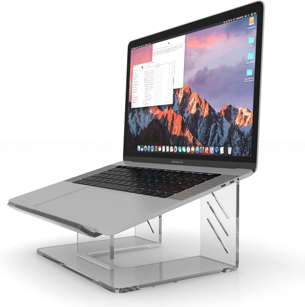 6MM Acrylic Laptop Stand with Phone Stand, Portable Ergonomic, Grey, Pack of 2 S3406