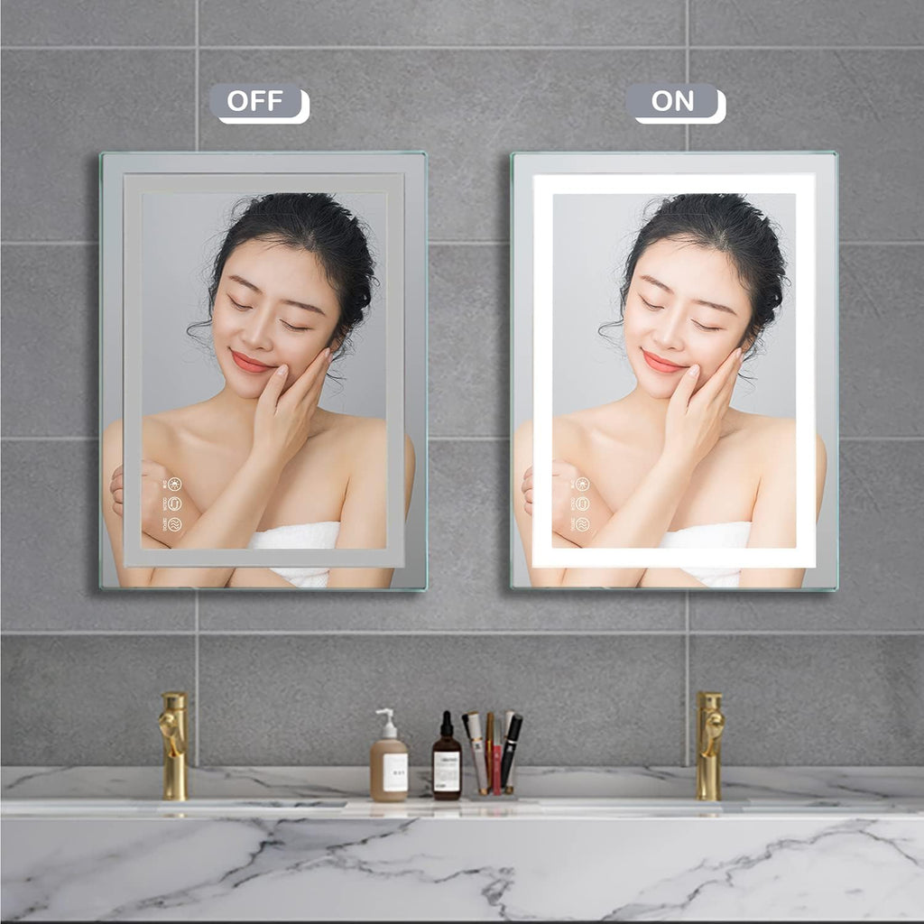 Wall Mounted LED Bathroom Mirror with Anti-Fog, Dimmable M313