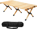 Portable Folding Wooden Camping Table with Carry Bag F75728