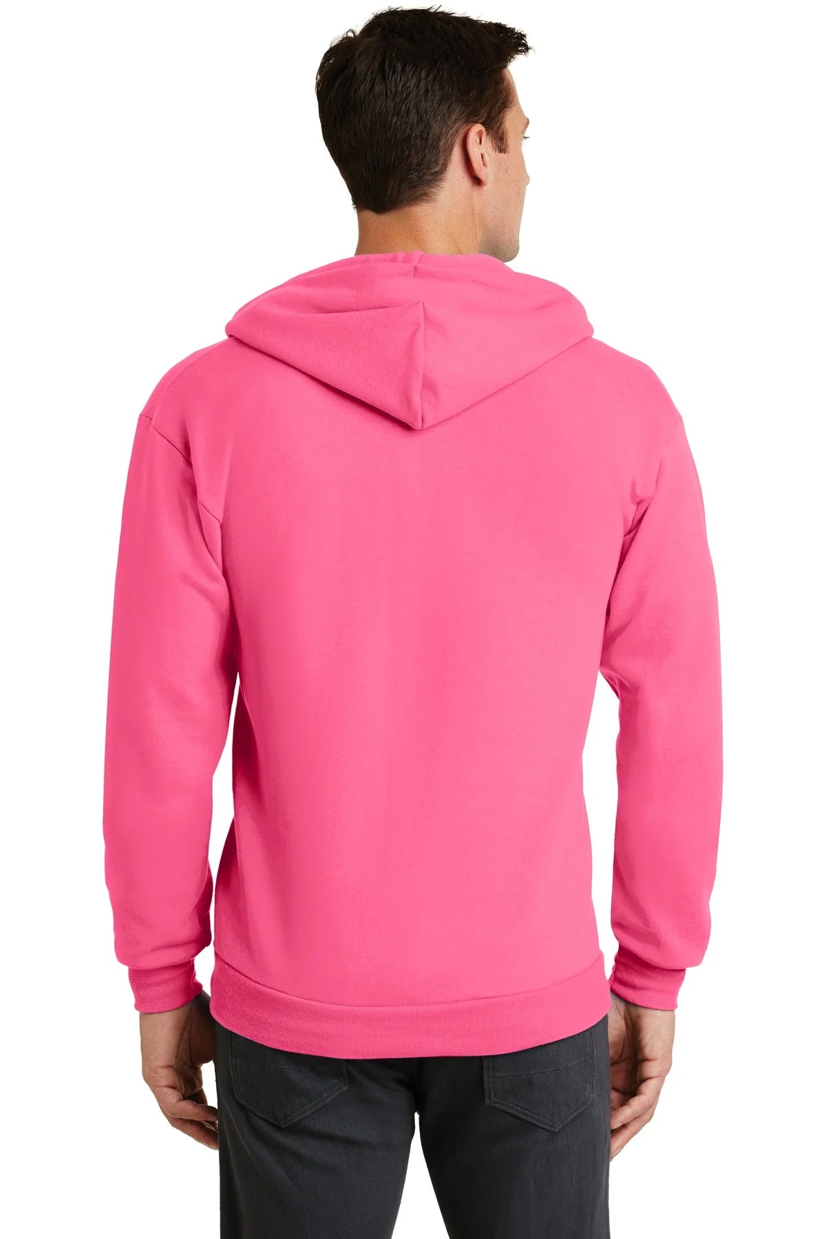 Neon Pink Full Zip Hooded Sweatshirt E9748