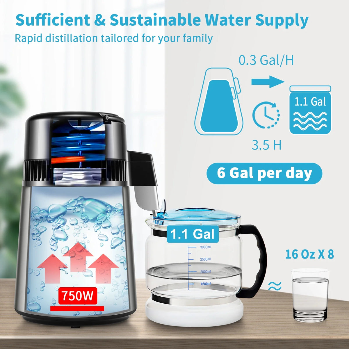 4L Silver Water Distiller K6494