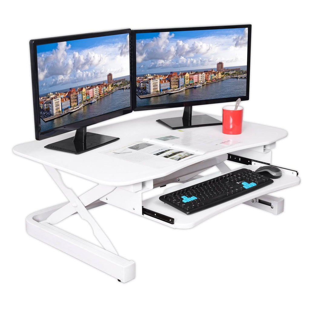 2-Tier Electric Desk Converter with 36x24x22 Upper Work Surface J757