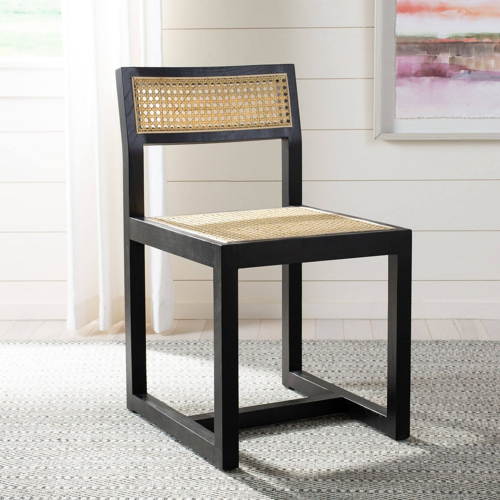 Black/Natural Cane Dining Chair I48354
