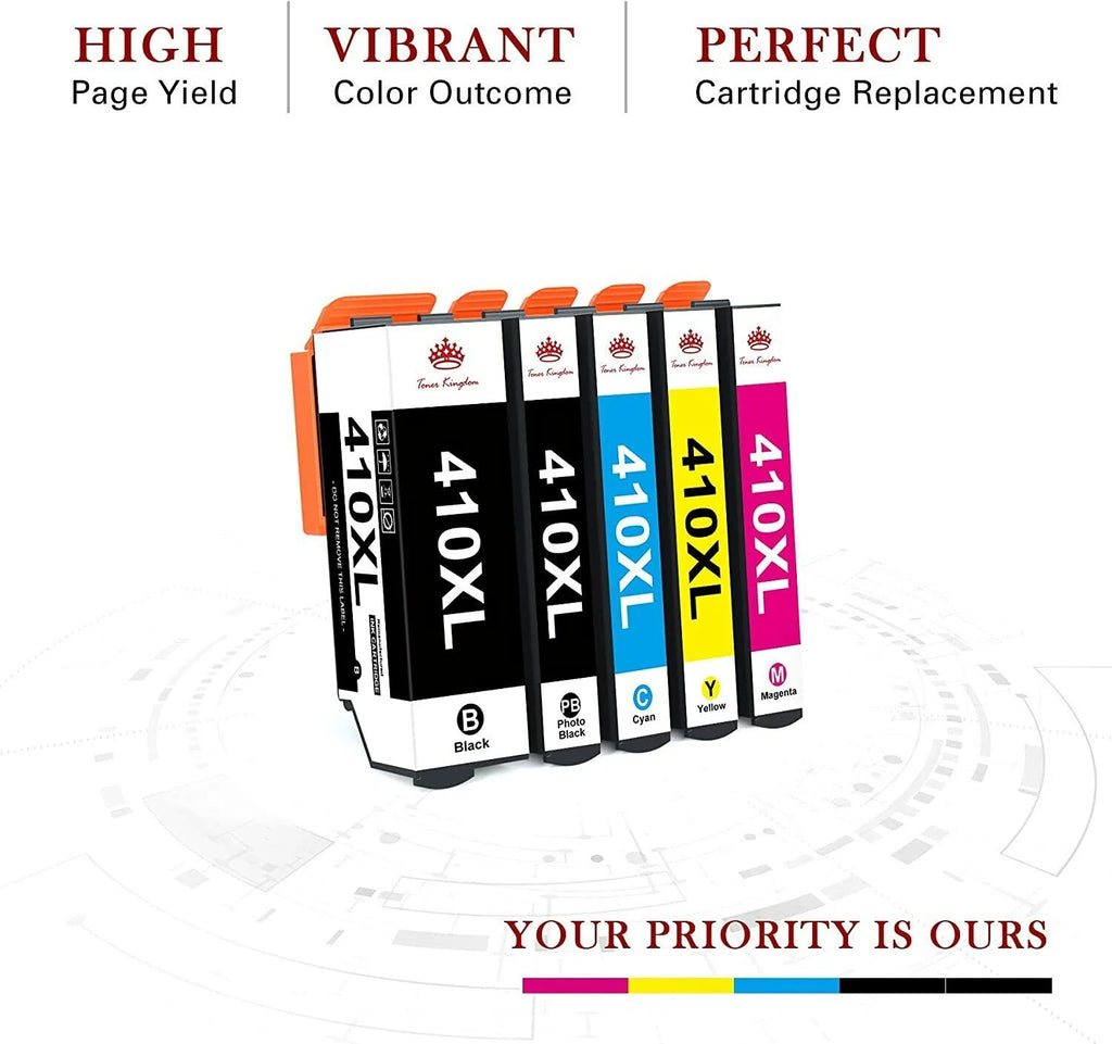 410 Ink Cartridges High Yield 5-Pack for Epson Printer M346