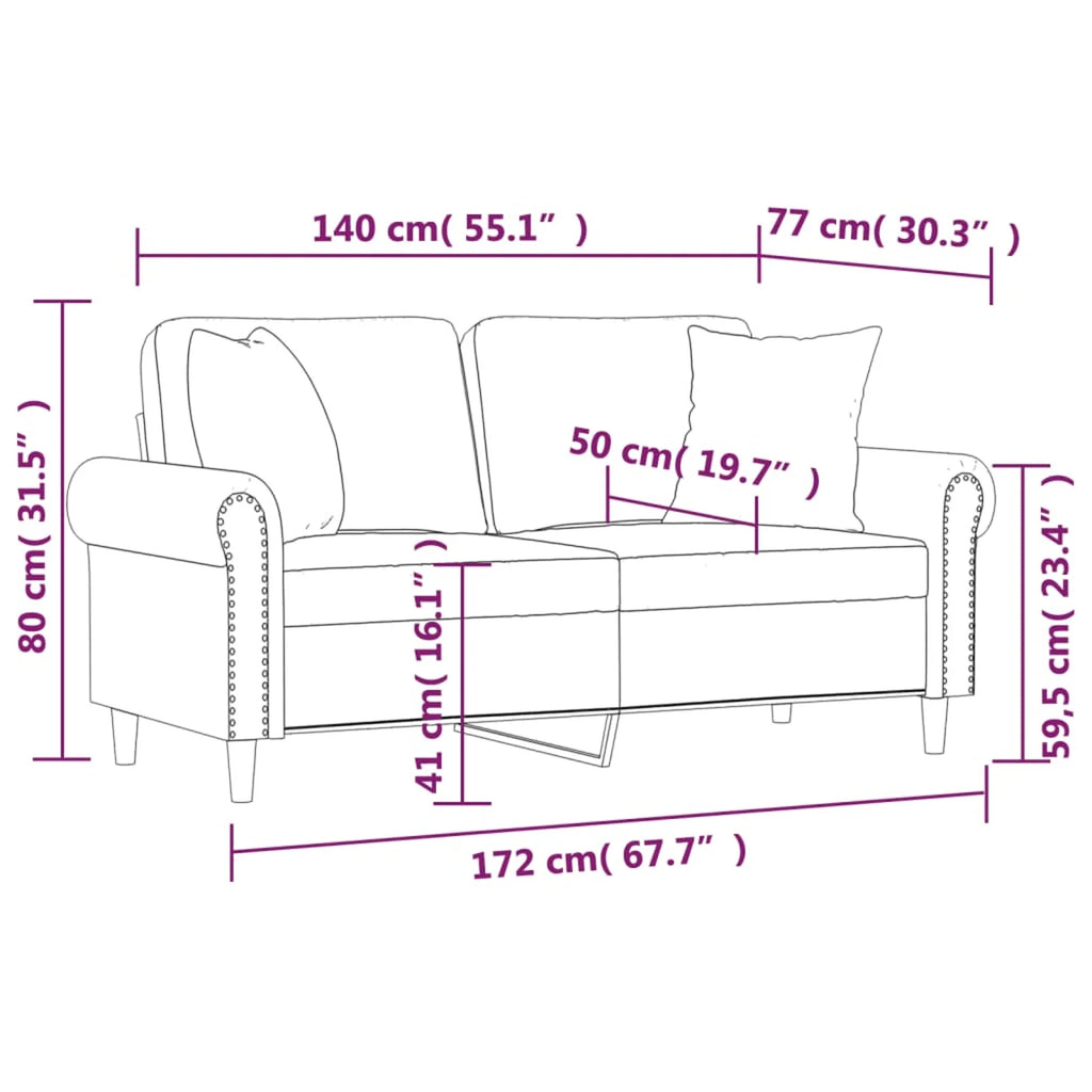 2-Seater Sofa Dark Gray 55.1" T7819