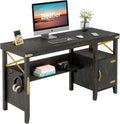 Gray L-Shaped Computer Desk with Storage Cabinet and Bookshelf G65388