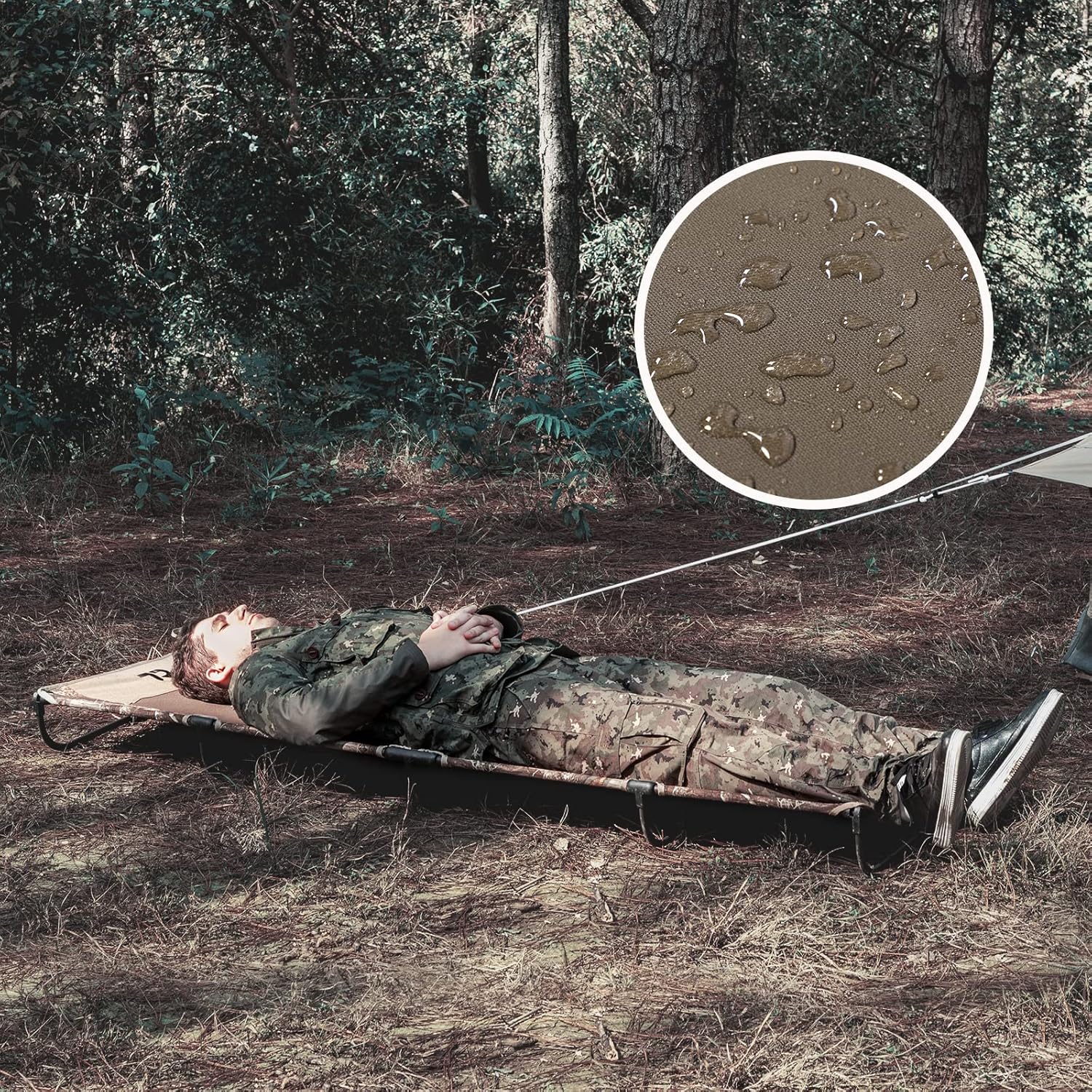 Camo Foldable Camping Cot with Carry Bag W965008