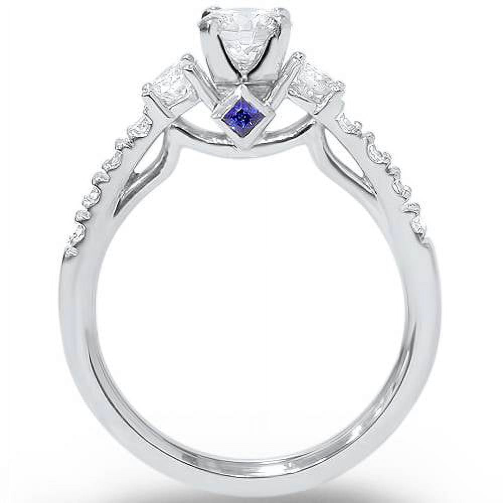 1ct Diamond & Blue Sapphire Engagement Ring 950 Platinum B270