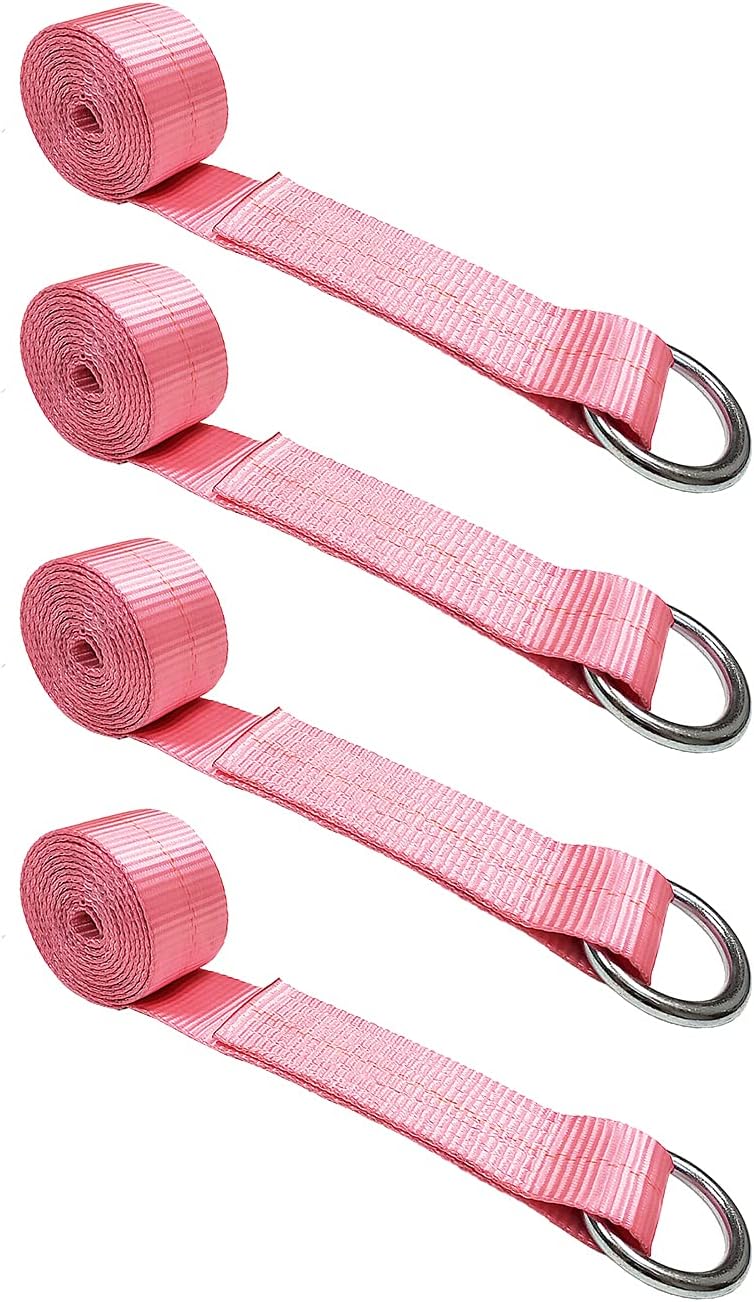 2 in x 10’ Red O-Ring Trailer Tie Down Lasso Strap, 10 Pack E84072