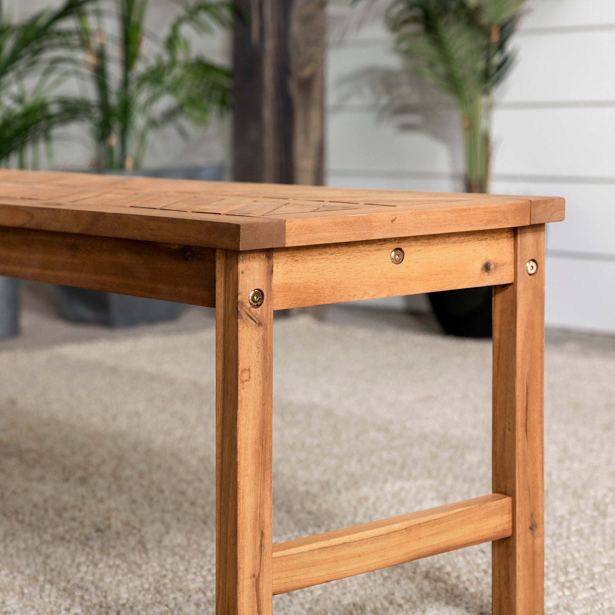 Brown Acacia Wood Bench F414271