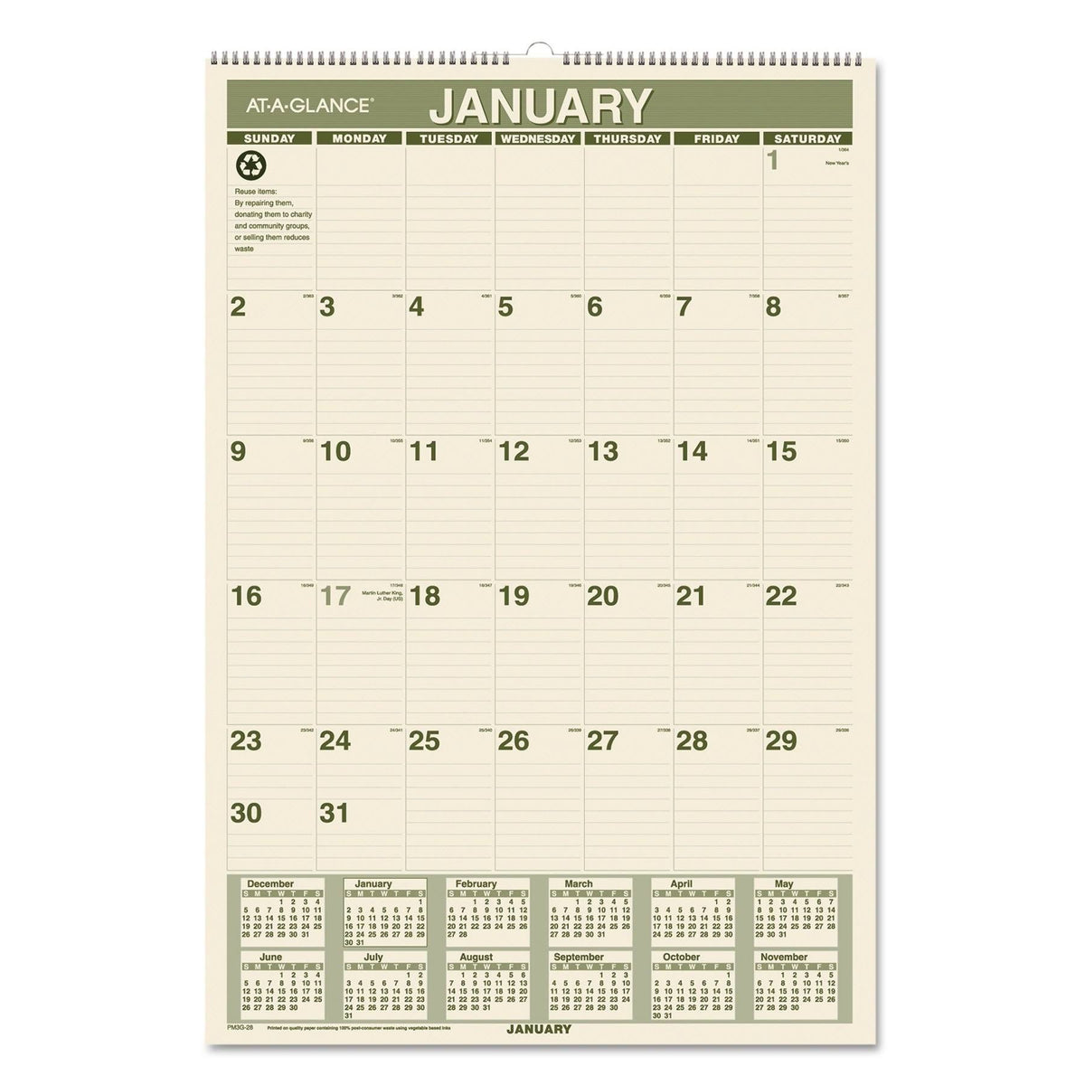 Recycled Monthly Wall Calendar M20308