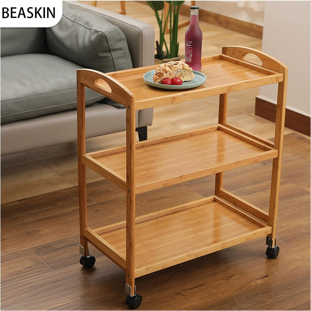 End Table with Three-Tier Storage and Four Wheels G513260