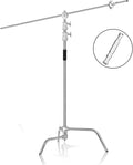 C Stand with Boom Arm, 10ft/300cm Adjustable Heavy Duty Light Cstand with 4.2ft/128cm Holding Arm, 2 Pieces Grip Head N169186
