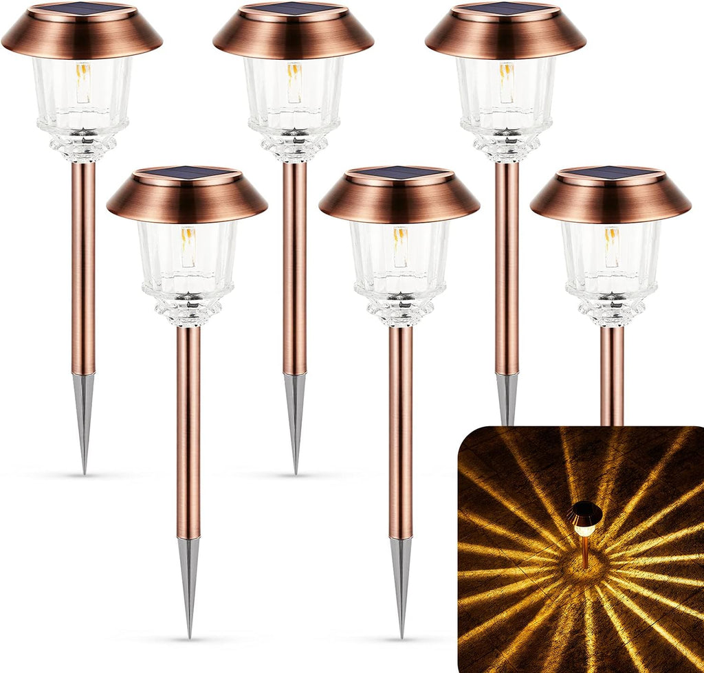 4 Pack Solar Pathway Lights Outdoor Waterproof IP65 Warm White LED L67278