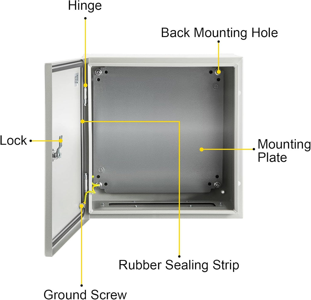 16 x 16 x 8'' NEMA 4X Steel Electrical Box with Mounting Plate T915097
