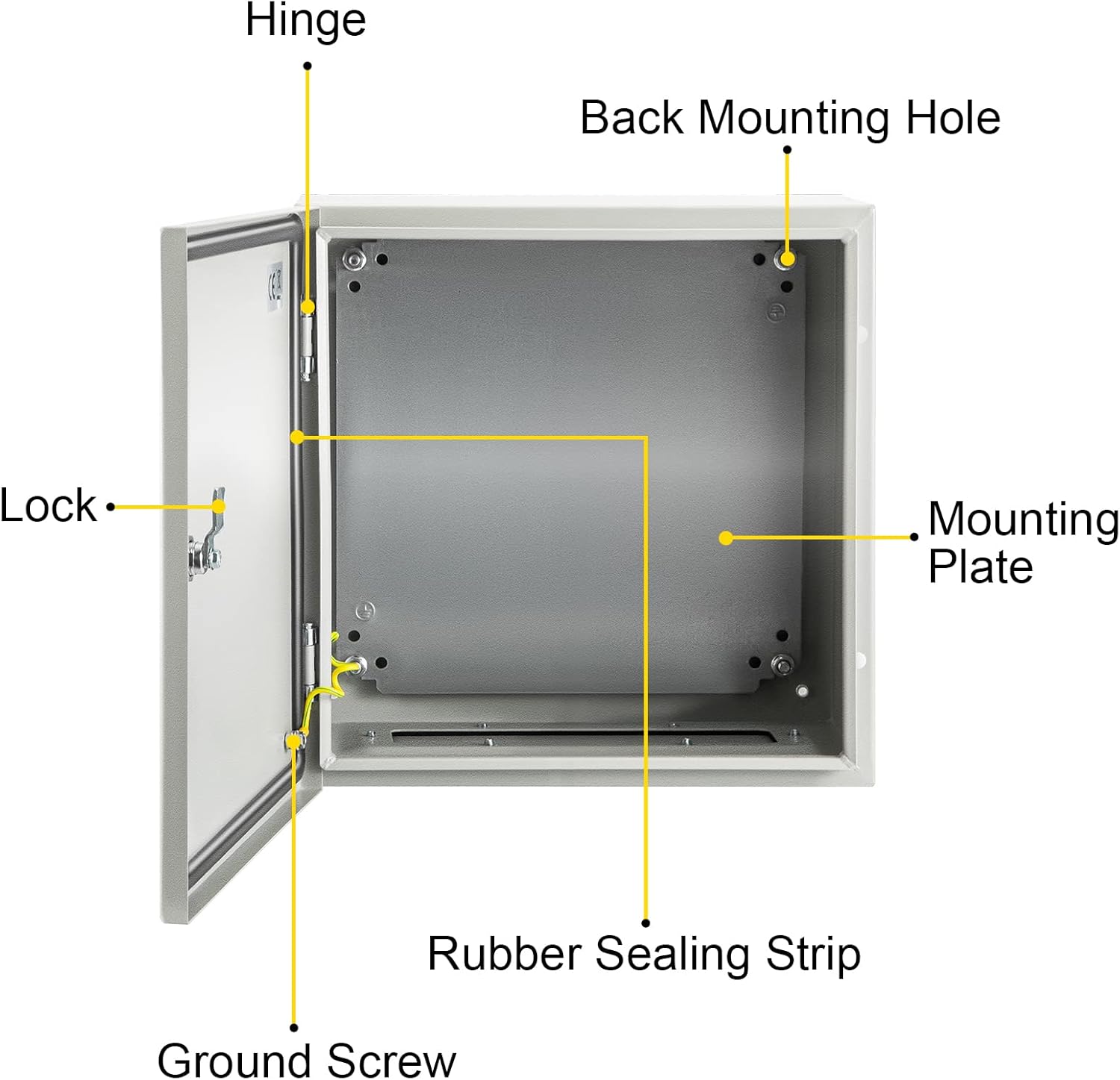 16 x 16 x 8'' NEMA 4X Steel Electrical Box with Mounting Plate T915097