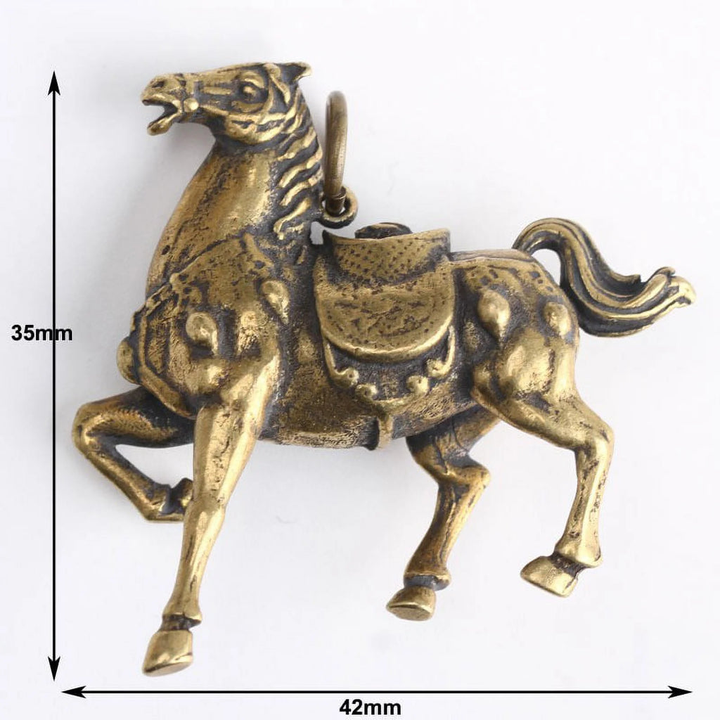 Copper Race Horse Miniature Figurines Ornament Decorations E406