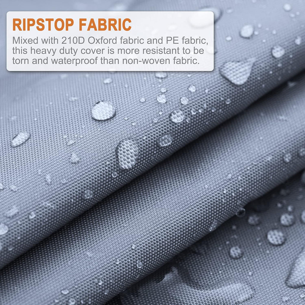 Rip-Stop 210D Class C RV Cover Windproof Waterproof Camper Cover with 2Pcs Extra Long Straps & Gutter Covers M932