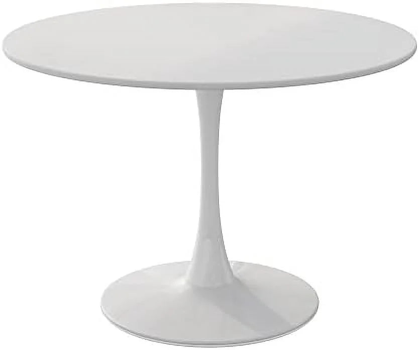 32" Round Dining Table with Printed Marble Table Top Metal Base I83101