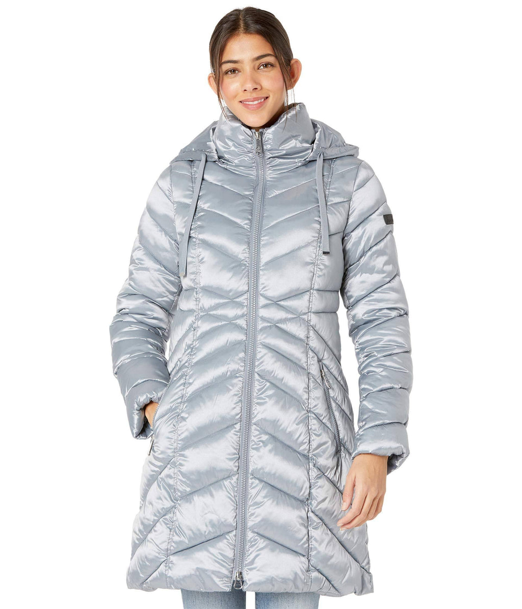 Grey Hooded Puffer Coat I442876