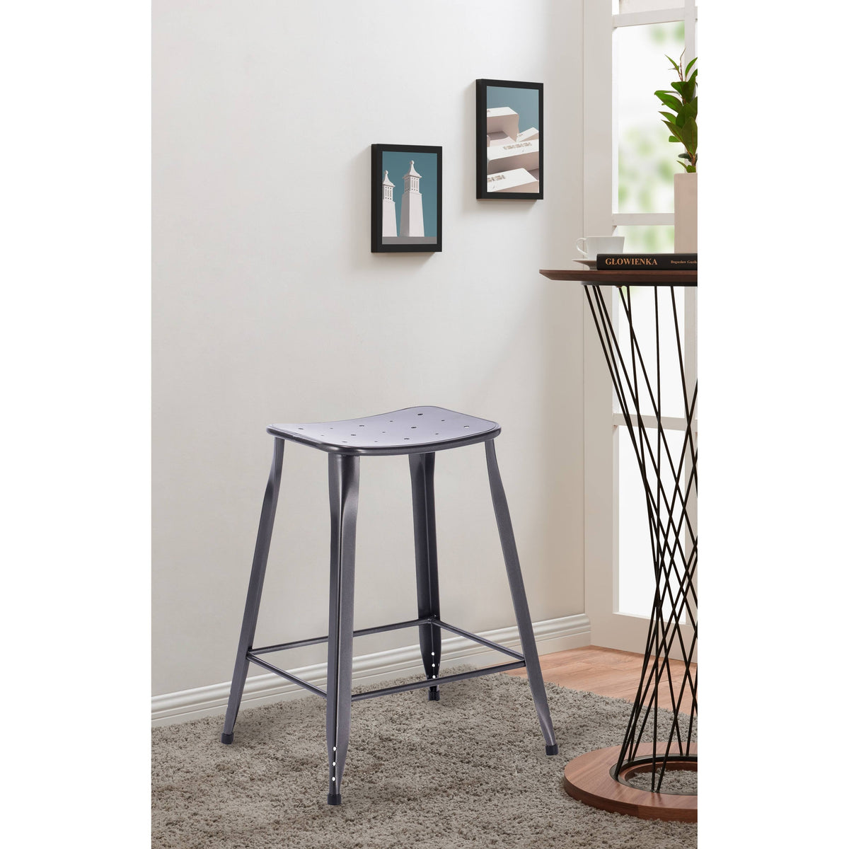 Charcoal Backless Counter Stool, 2 pack G75643