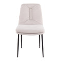 Cream Fabric and Black Steel Dining Chair Set of 2 W837006