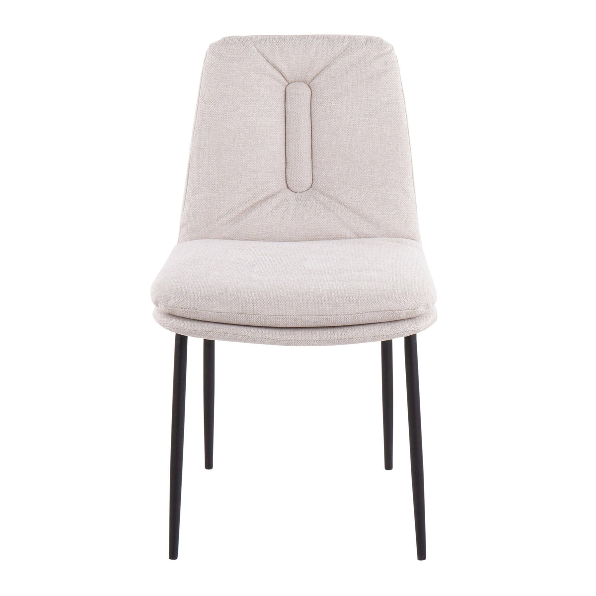 Cream Fabric and Black Steel Dining Chair Set of 2 W837006
