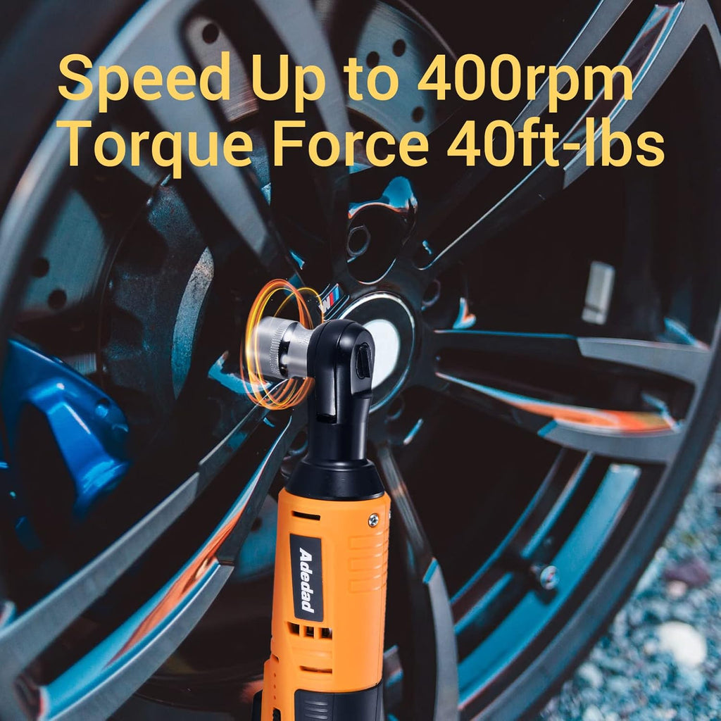 12V Cordless Brushless Ratchet Wrench & Drill, 3/8" 40Ft-lbs Torque 400 RPM, 21+1 Metal Drill, 2 Batteries Power Tool Set M842302