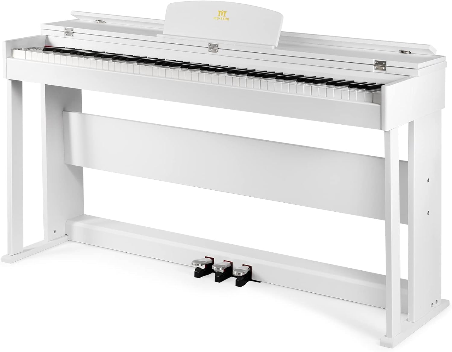 Black 88 Key Weighted Hammer Action Digital Piano with Dual Stereo Speakers, 3 Pedals, Furniture Stand L30735