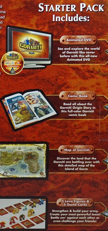 5 Lava Figures + 5 Game Cards + Animated DVD + Comic Book + Map of Gormiti I401149