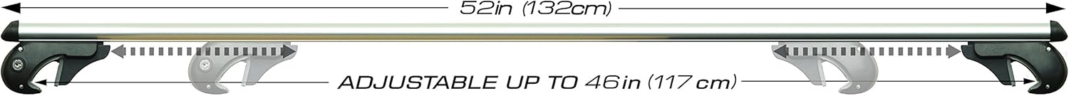 2-Piece 52 Aluminum Roof Top Cross Bar Set with Keyed Locking Mechanism V63760