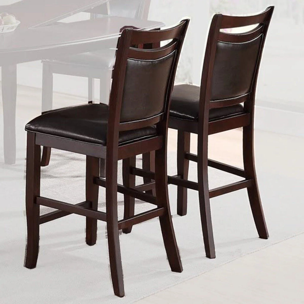 Set of 6 Faux Leather Counter Height Dining Chairs B4433