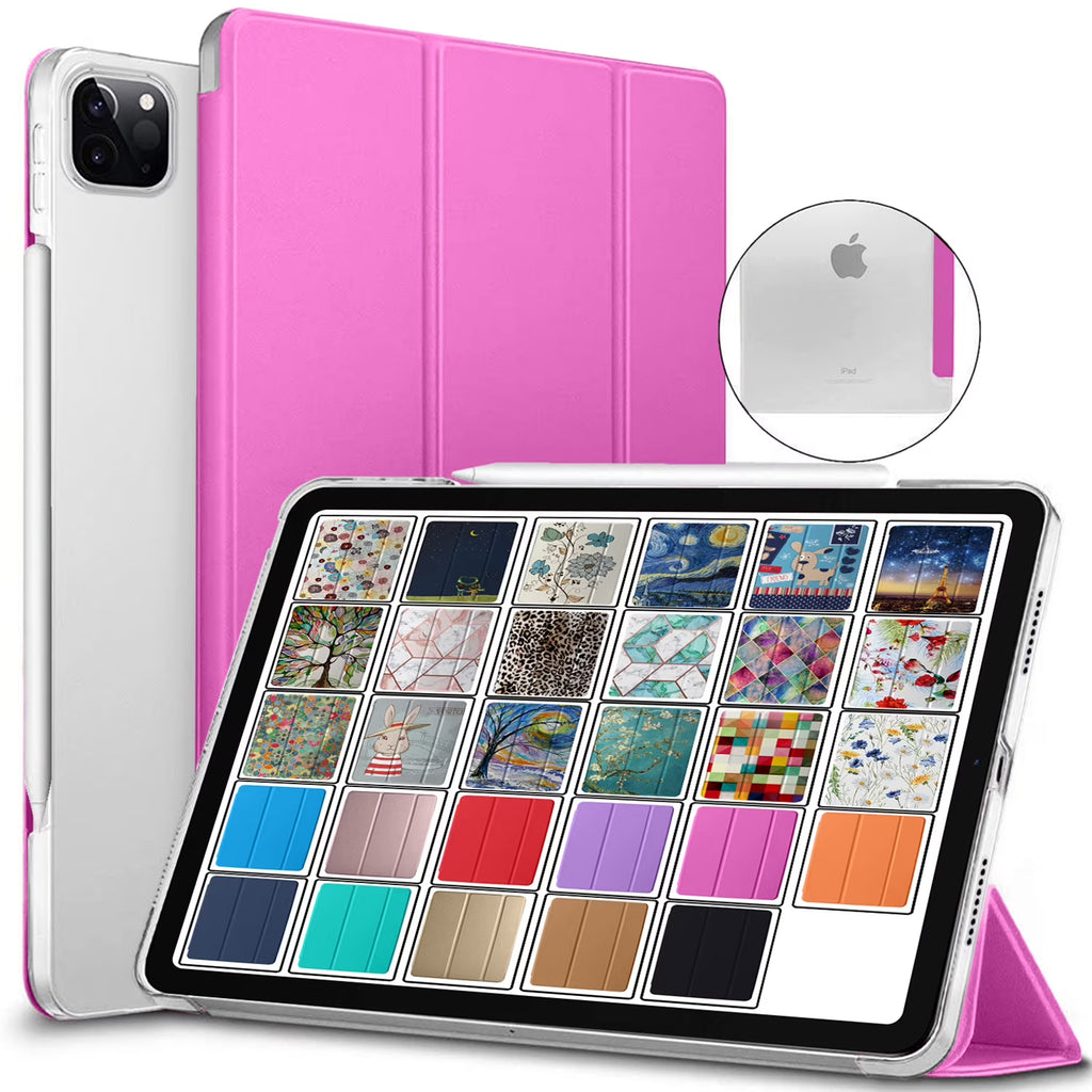 Pink Slim Lightweight Protective PC Dual Angle Stand Cover for iPad Pro 12.9 Inch W969
