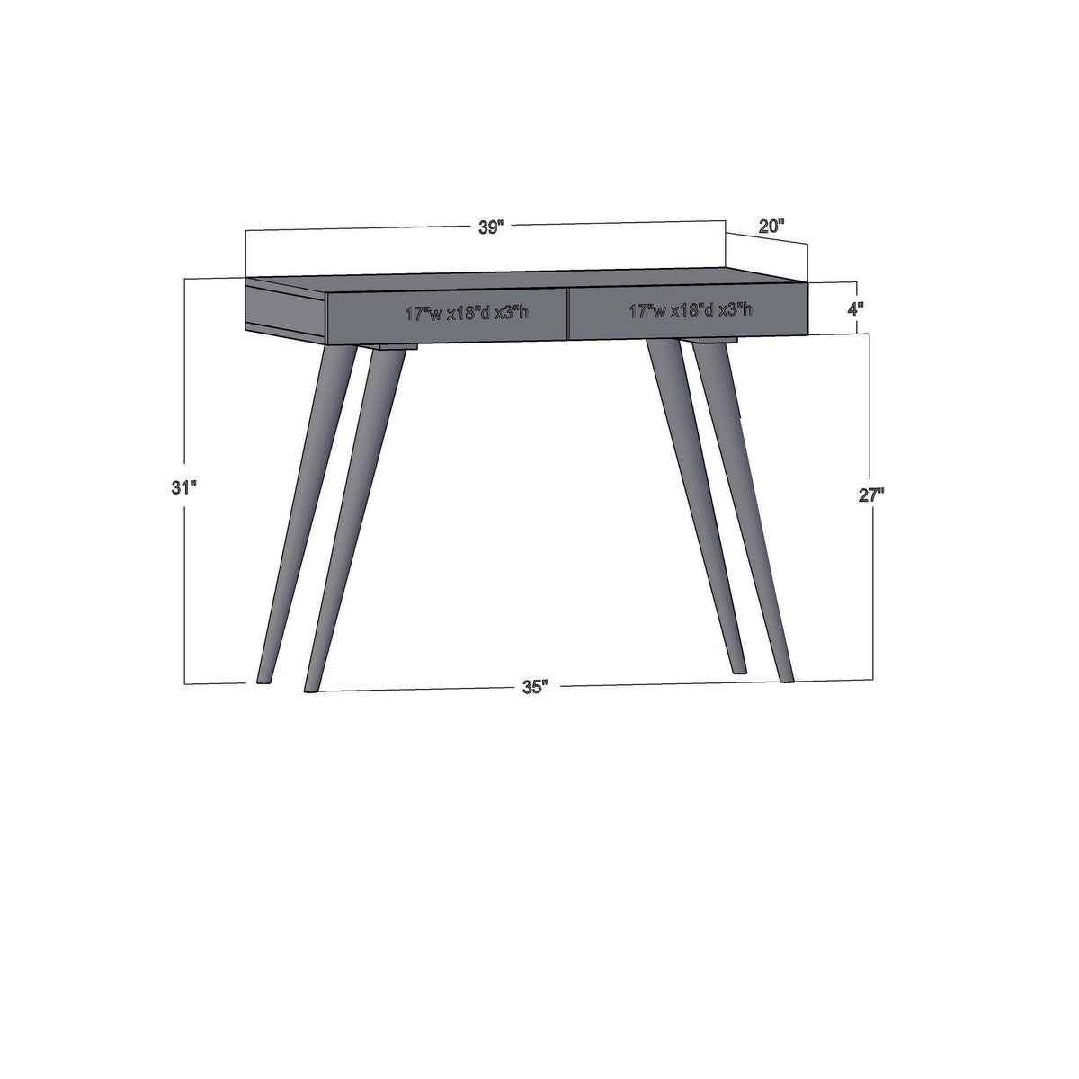 Gray Office Desk D2636