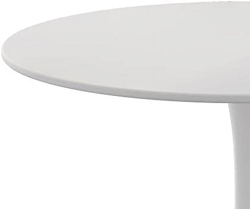 32" Round Dining Table with Printed Marble Table Top Metal Base I83101