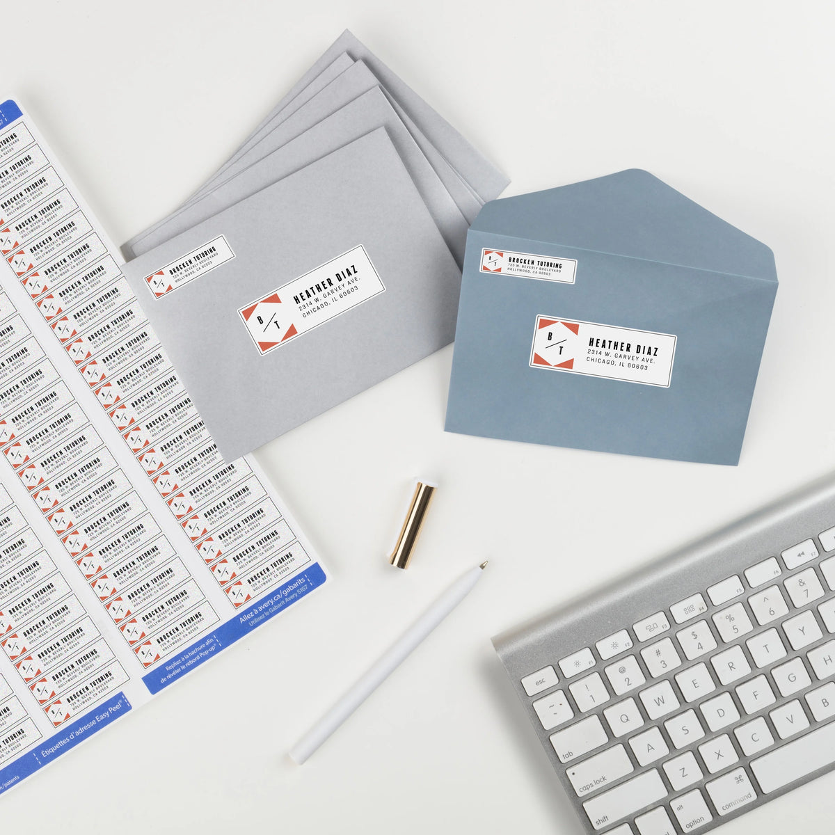 Easy Peel Return Address Labels, Permanent Adhesive, 1/2" x 1-3/4", 8,000 Labels S3893