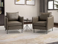 Grey Faux Leather Armchair Set Of 2 with Moveable Cushion X40583