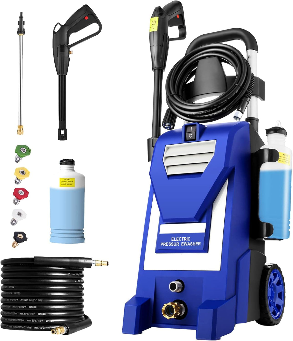 2200PSI Electric Pressure Washer 1.9GPM with 5 Nozzles Y702