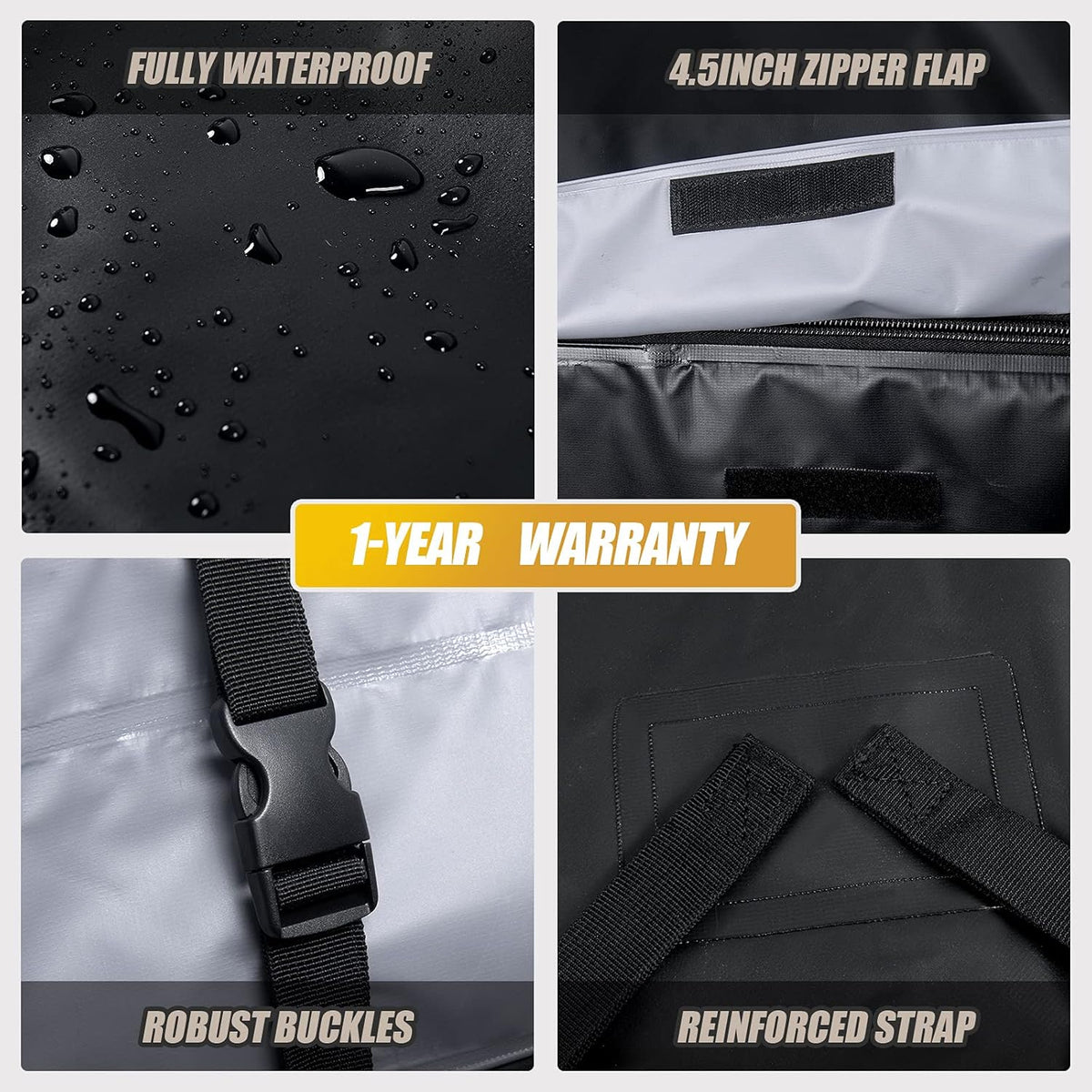 Rooftop Cargo Carrier Bag, 20 Cubic Feet Heavy Duty 100% Waterproof Car Roof Bag with Anti-Slip Mat, 6 Door Hooks, Storage Bag J775567