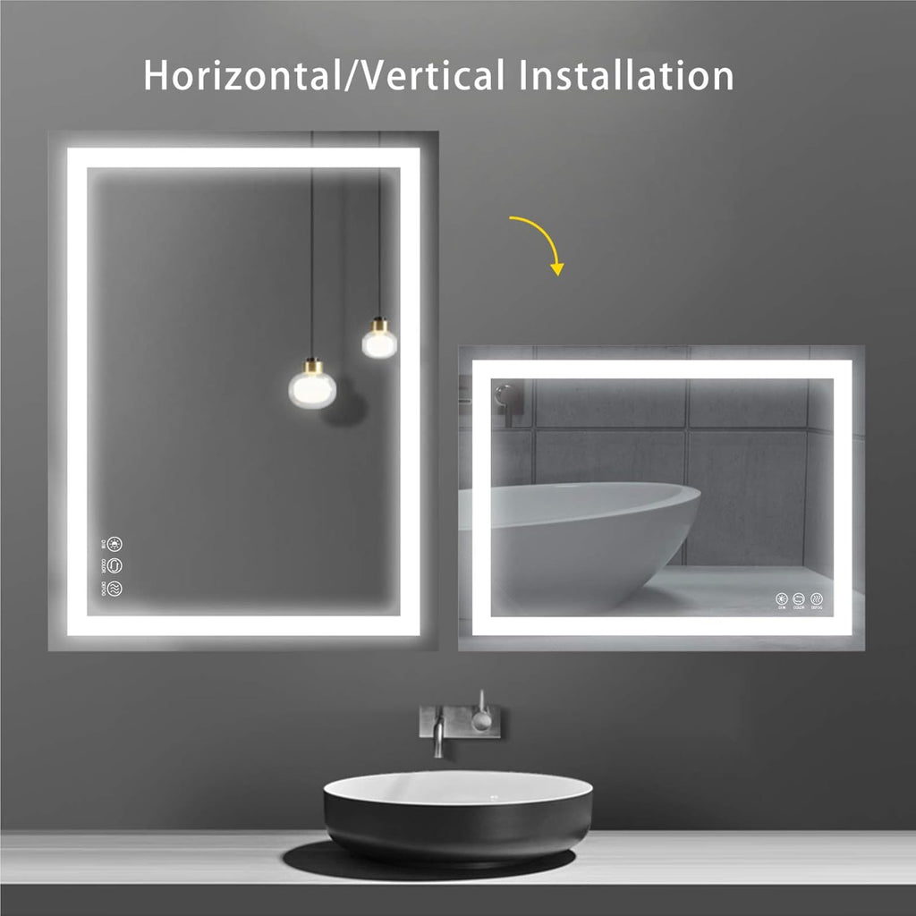 Wall Mounted LED Bathroom Mirror with Anti-Fog, Dimmable M313